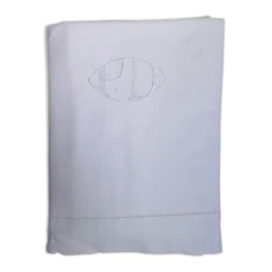 Drap brodé chiffres monogramme initiales P et D