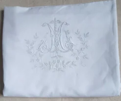 Drap de fil du 19ème monogrammé ML 2m60 large