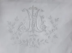 Drap de fil du 19ème monogrammé ML 2m60 large