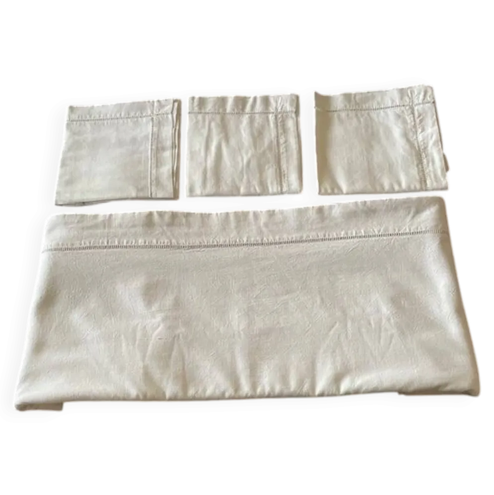 Drap plat + 3 taies d'oreiller métis