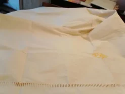 Drap toile écrue metis fleur bleue