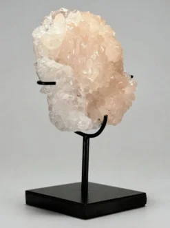 Duo décoratif — Sphère en calcite bandée (onyx marbre) & cristal de calcite sur socles