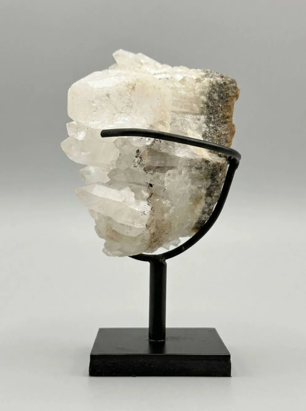 Duo décoratif — Sphère en jaspe Maligano & amas de quartz sur socles