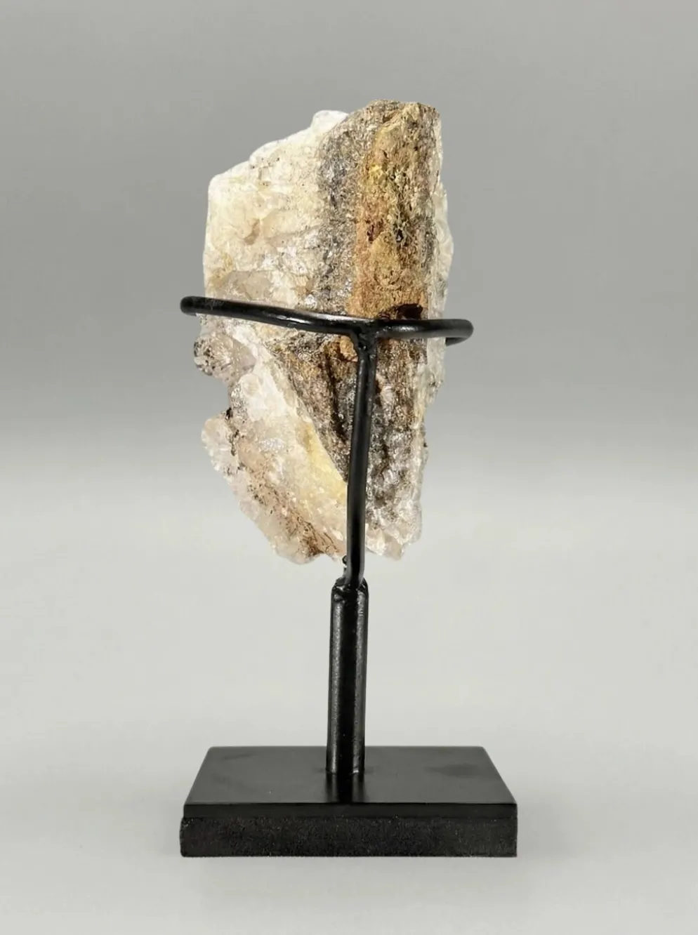 Duo décoratif — Sphère en jaspe Maligano & amas de quartz sur socles