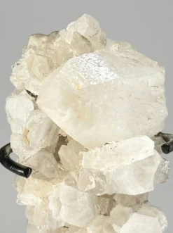 Duo décoratif — Sphère en jaspe Maligano & amas de quartz sur socles