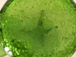 Duo de bougeoirs en verre bullé vert – Verrerie de Biot