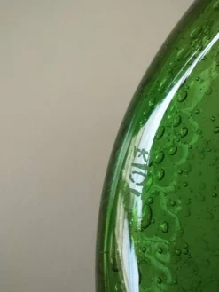 Duo de bougeoirs en verre bullé vert – Verrerie de Biot