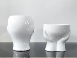 Duo de cache-pots vintage en céramique