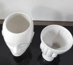 Duo de cache-pots vintage en céramique