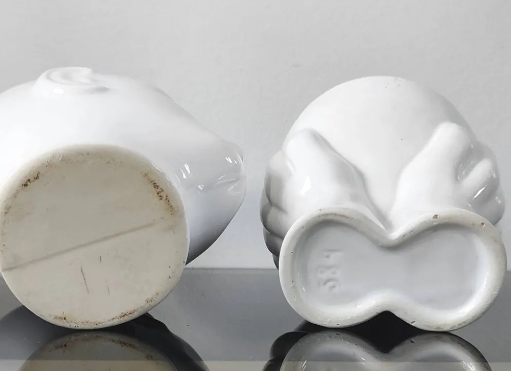 Duo de cache-pots vintage en céramique