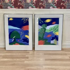 Duo de lithographies design scandinave 