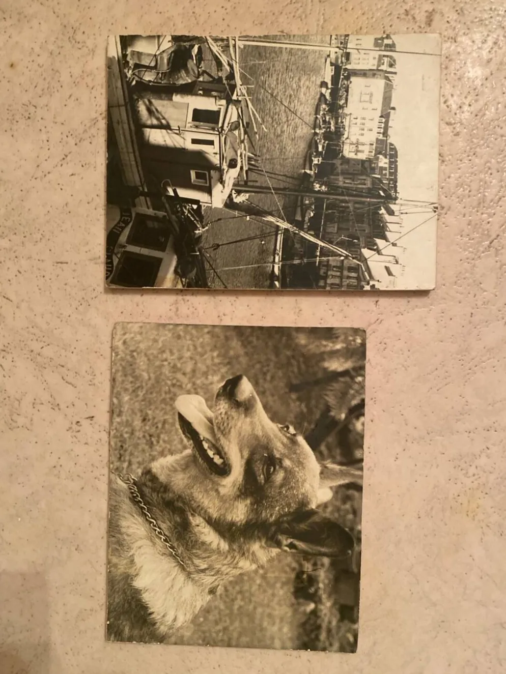 Duo de Photographies Vintage (Années 70/80) sur Panneaux – Chalutier "