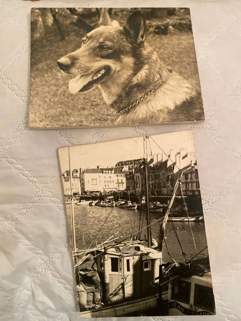 Duo de Photographies Vintage (Années 70/80) sur Panneaux – Chalutier "
