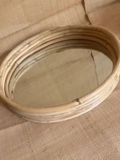 Duo miroirs rotin 30 cm