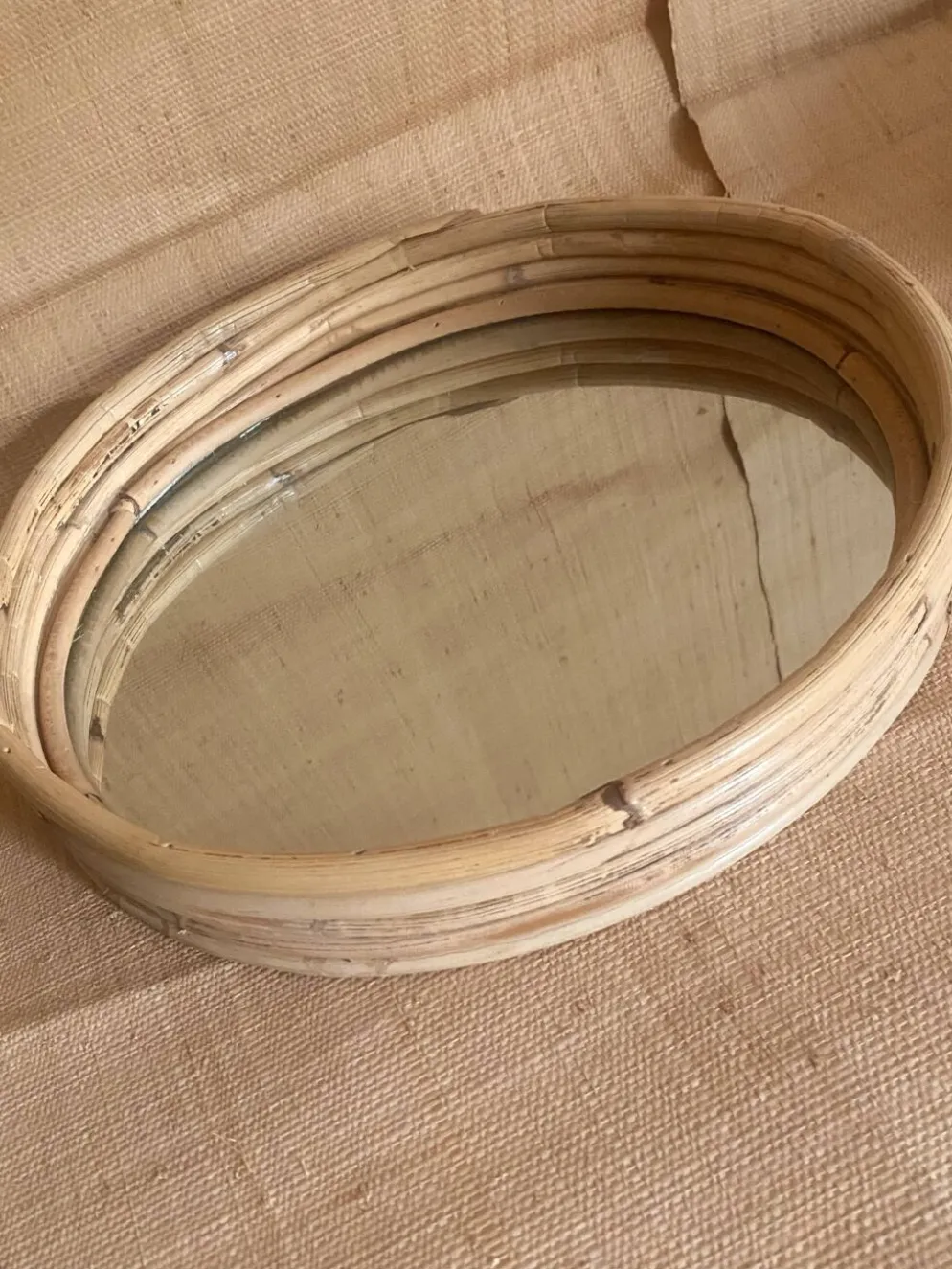 Duo miroirs rotin 30 cm