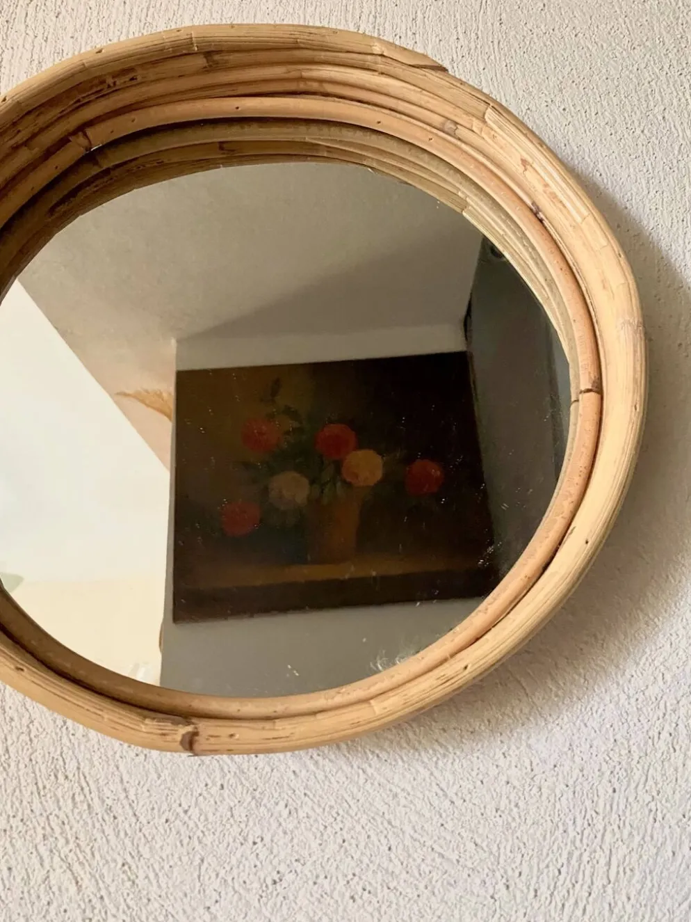 Duo miroirs rotin 30 cm