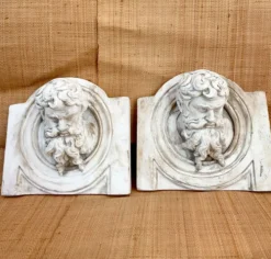 Duo moulages ; têtes en plâtre