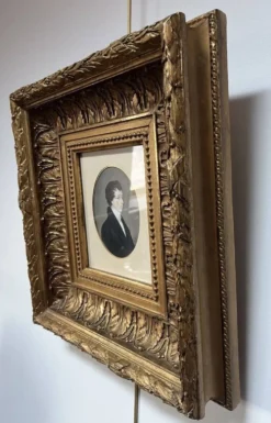 Ecole allemande (?) du début du XIXe siècle, Portrait d'un jeune homme portant des lunettes