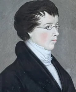 Ecole allemande (?) du début du XIXe siècle, Portrait d'un jeune homme portant des lunettes