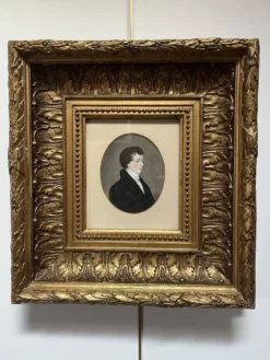 Ecole allemande (?) du début du XIXe siècle, Portrait d'un jeune homme portant des lunettes