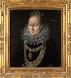 Ecole Flamande (XVII) - Portrait de la reine d’Angleterre Elisabeth Ier hui