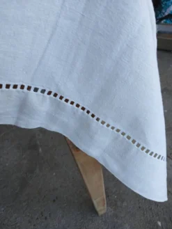 Ensemble ancien drap plat et 2 taies d'oreiller