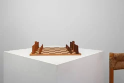 Ensemble d'échecs De Coene avec boîte d'origine attribué à Christophe Gevers, Belgique