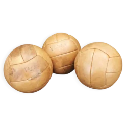 Ensemble de 3 ballons médicaux tchèques en cuir, années 1950