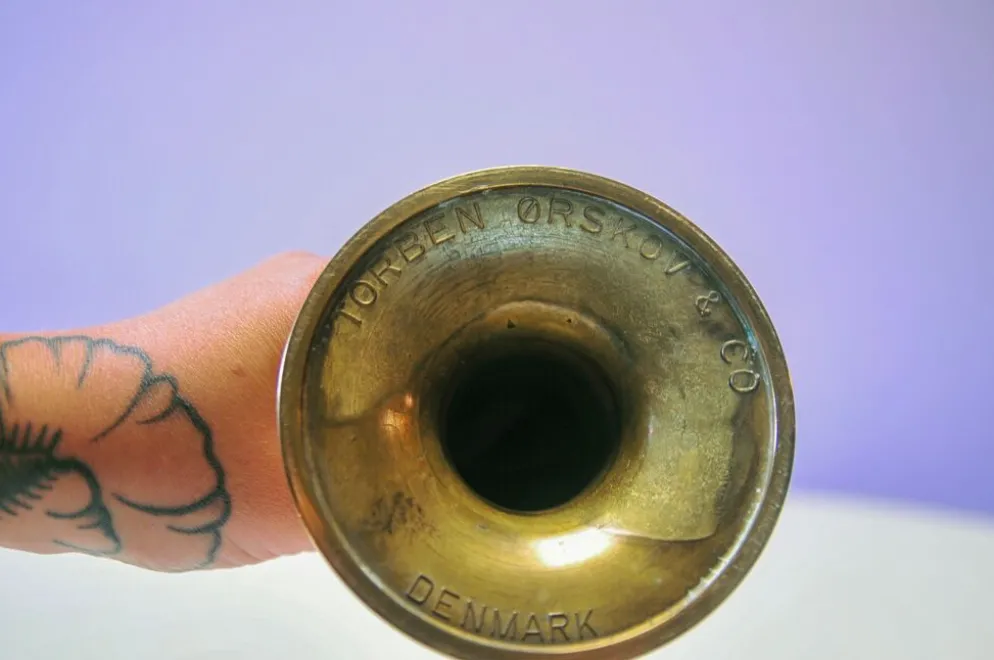 Ensemble de 2 candélabres en laiton Hans Bølling