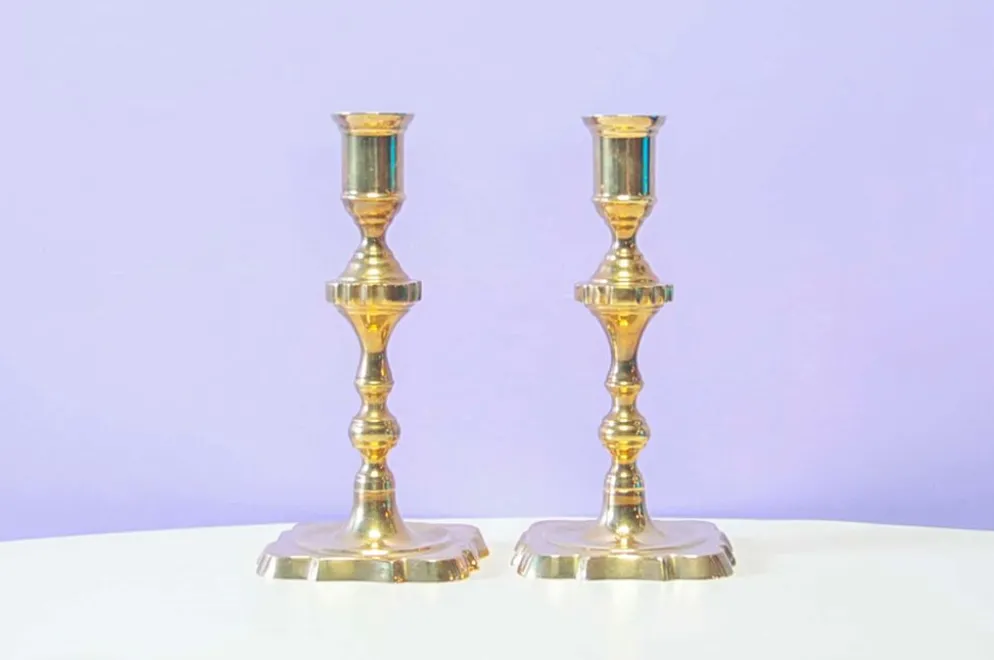 Ensemble de 2 candélabres en laiton Glinde Line