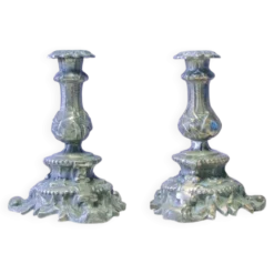 Ensemble de 2 candélabres gothiques brutalistes