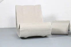 Ensemble de 2 chaises Loop et 1 table Loop Swisspearl/Eternit Willy Guhl