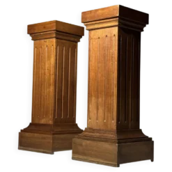 Ensemble de 2 colonnes en chêne massif