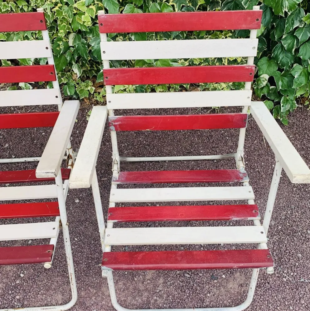 Ensemble de 3 fauteuils pliants de jardin