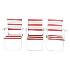 Ensemble de 3 fauteuils pliants de jardin