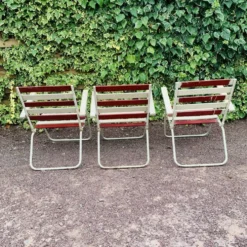 Ensemble de 3 fauteuils pliants de jardin