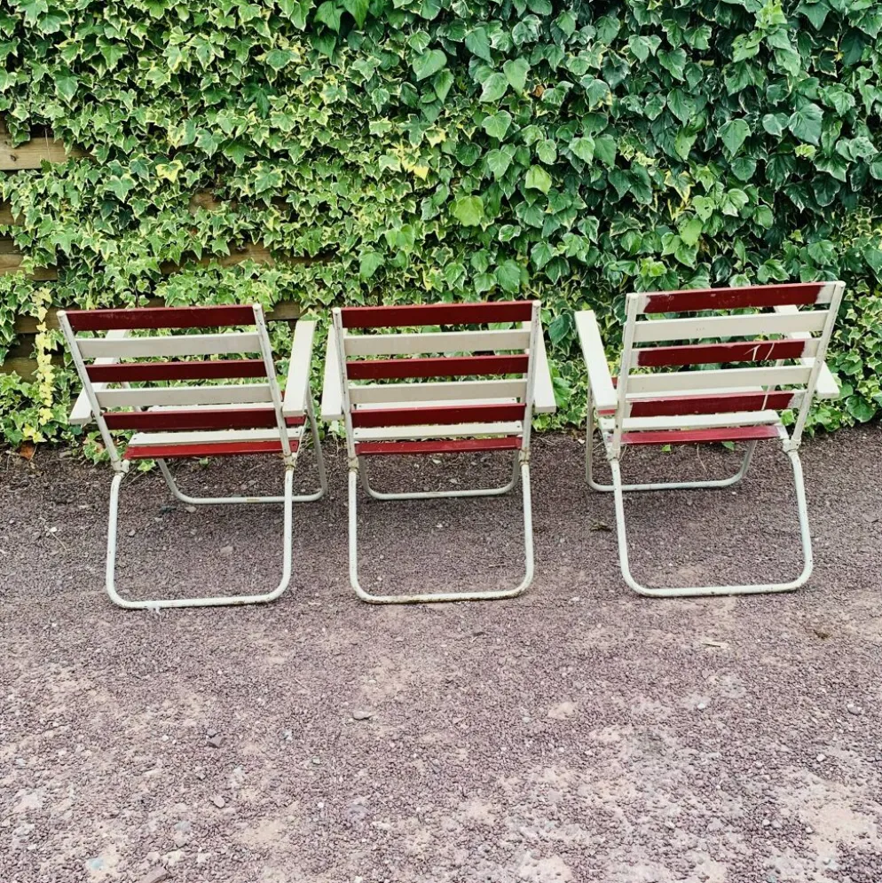 Ensemble de 3 fauteuils pliants de jardin