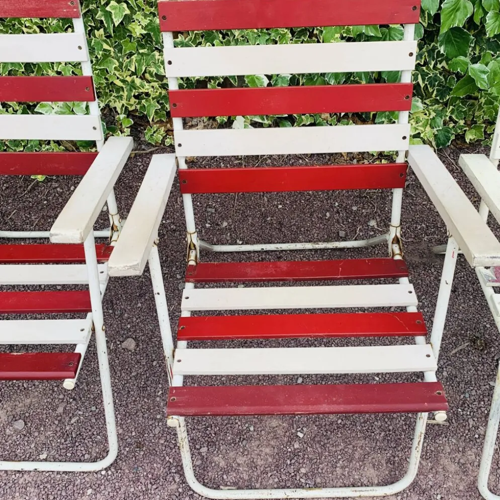 Ensemble de 3 fauteuils pliants de jardin
