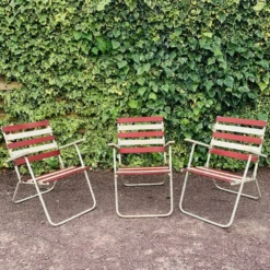 Ensemble de 3 fauteuils pliants de jardin