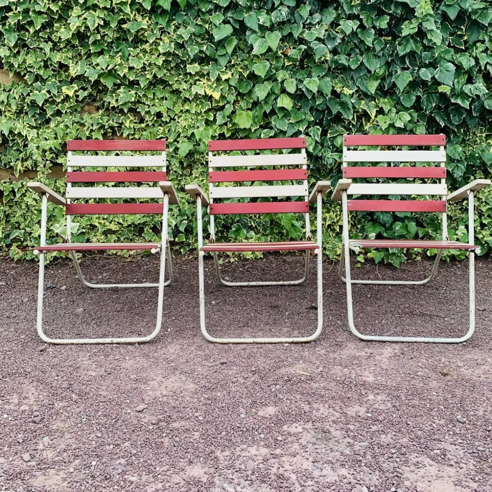 Ensemble de 3 fauteuils pliants de jardin
