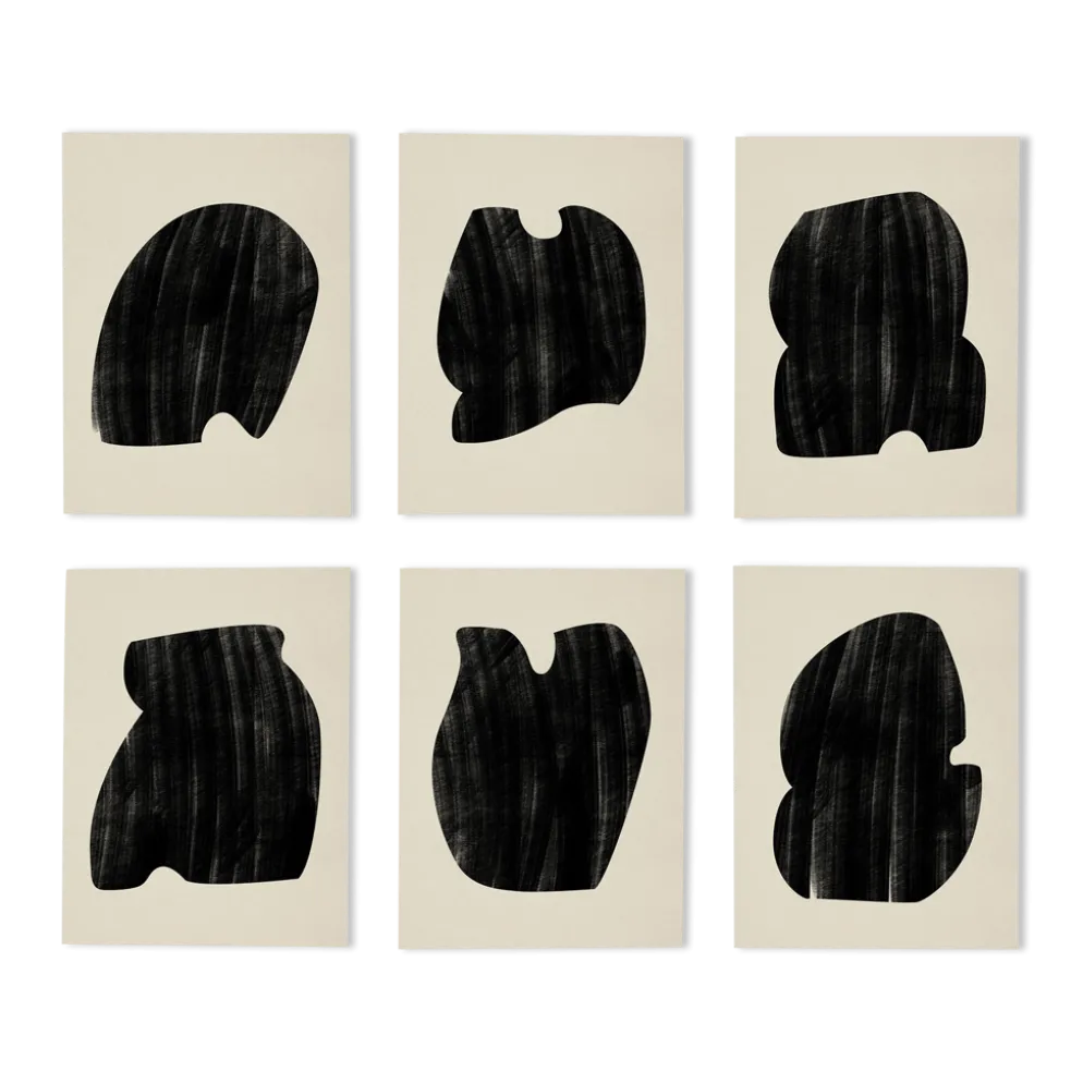 Ensemble de 6 illustrations - abstraites, A4