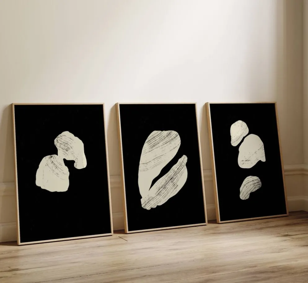 Ensemble de 3 impressions giclées abstraites, 50x70