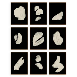 Ensemble de 9 impressions giclées abstraites, format A4