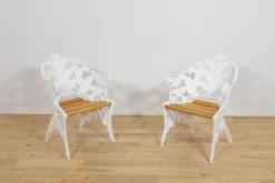 Ensemble de jardin de style victorien Coalbrookdale – Banc et deux fauteuils, Royaume-Uni, années 1950, ensemble de 3