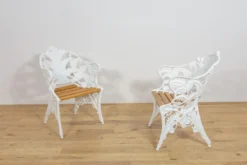Ensemble de jardin de style victorien Coalbrookdale – Banc et deux fauteuils, Royaume-Uni, années 1950, ensemble de 3