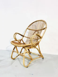 Ensemble de jardin en bambou vintage par Dirk van Sliedrecht pour Rohé Noordwolde, années 70.