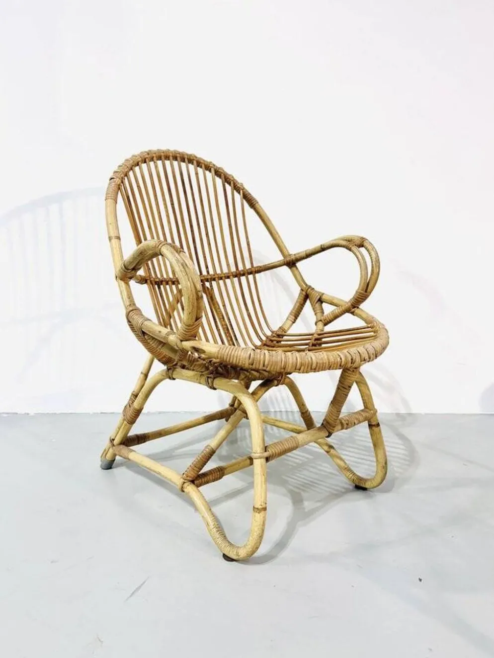 Ensemble de jardin en bambou vintage par Dirk van Sliedrecht pour Rohé Noordwolde, années 70.