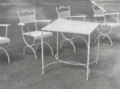 Ensemble de jardin Maison Jansen en fer forgé 1960