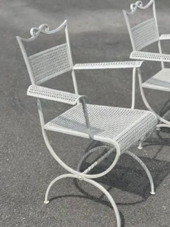 Ensemble de jardin Maison Jansen en fer forgé 1960