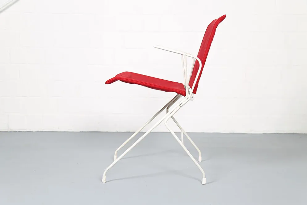 Ensemble de jardin vintage français des années 50 conçu par Raoul Guys (attribué) 3 chaises et une table.